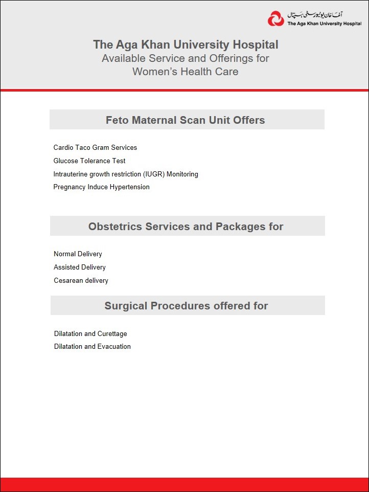 Services and Offerings for Women Health